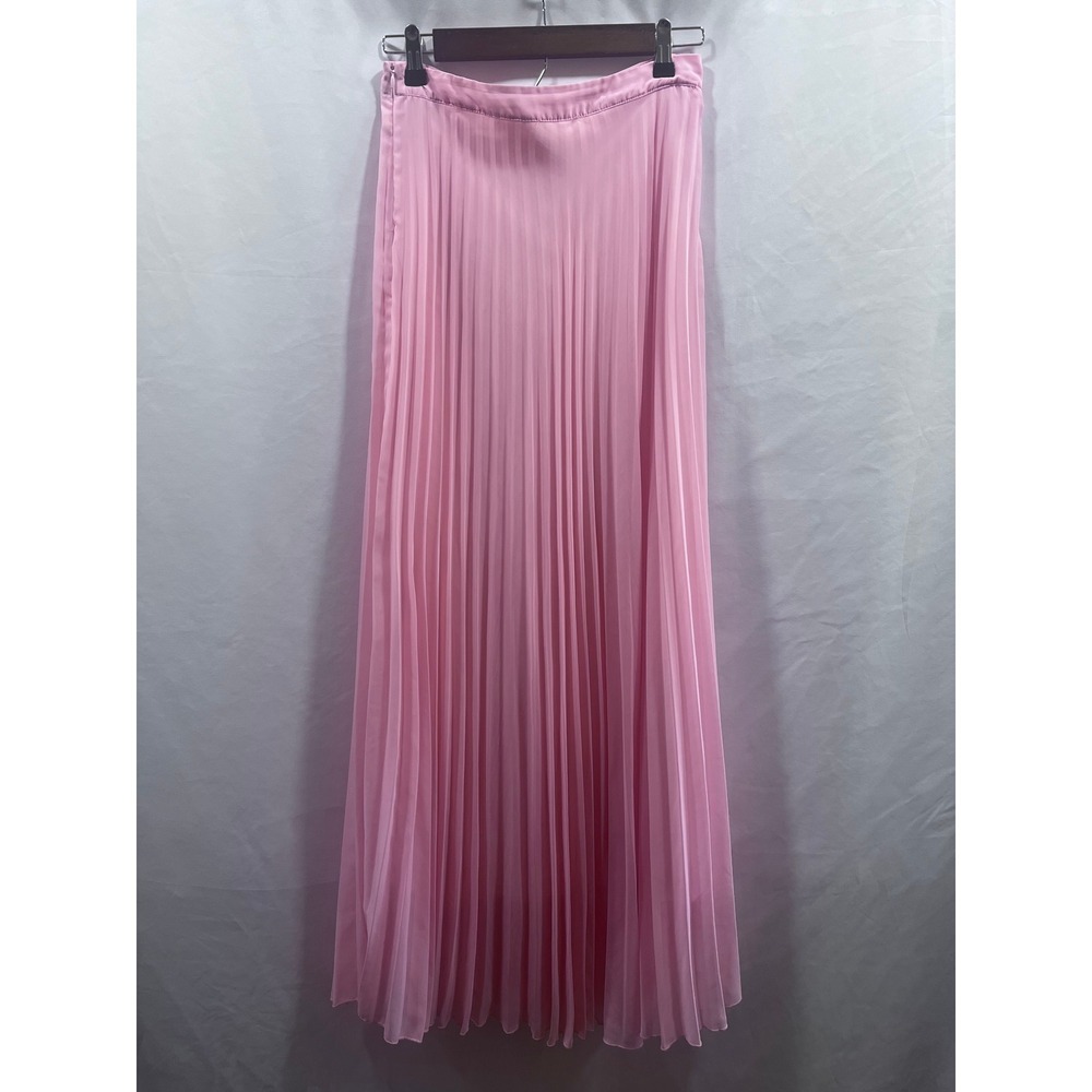 Embrace Los Angeles Pink Chiffon Pleated Maxi Skirt Womens Medium Accordion Long